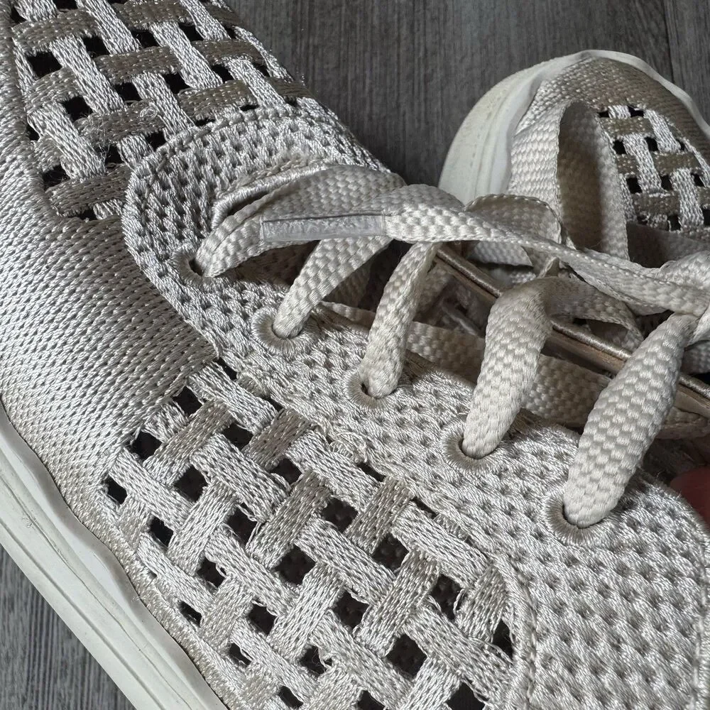 Vince Camuto Jamminna Sneakers Women's Size 6M Summer Knit Golden Platform Bone